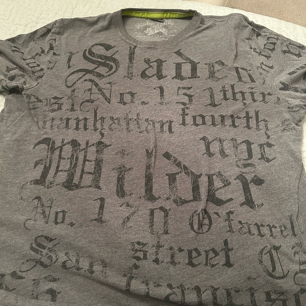 New Slade Wilder Destroy Tradition men’s cotton t shirt size XXL - grey